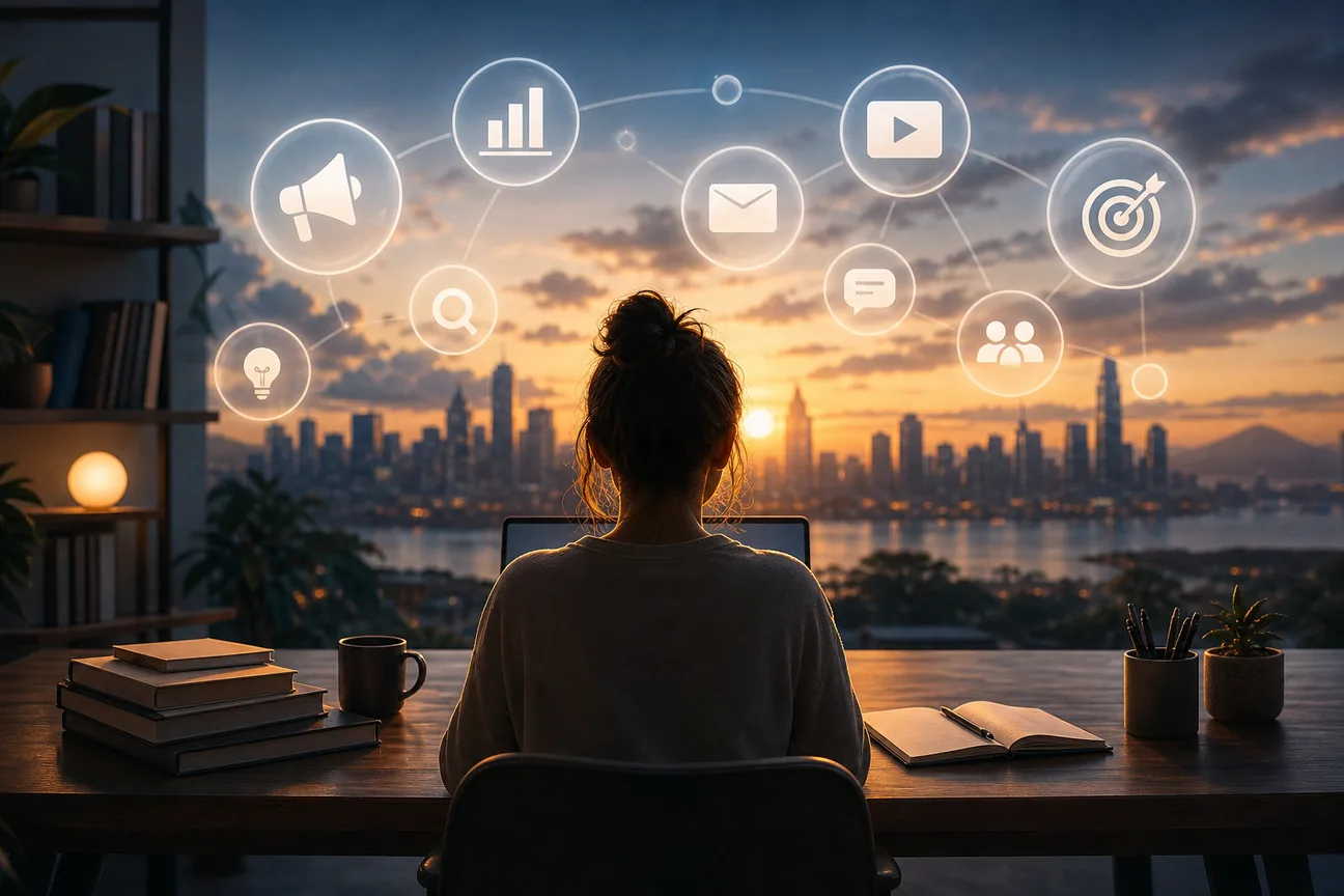 Editorial illustration for Best Digital Marketing Courses for 2026