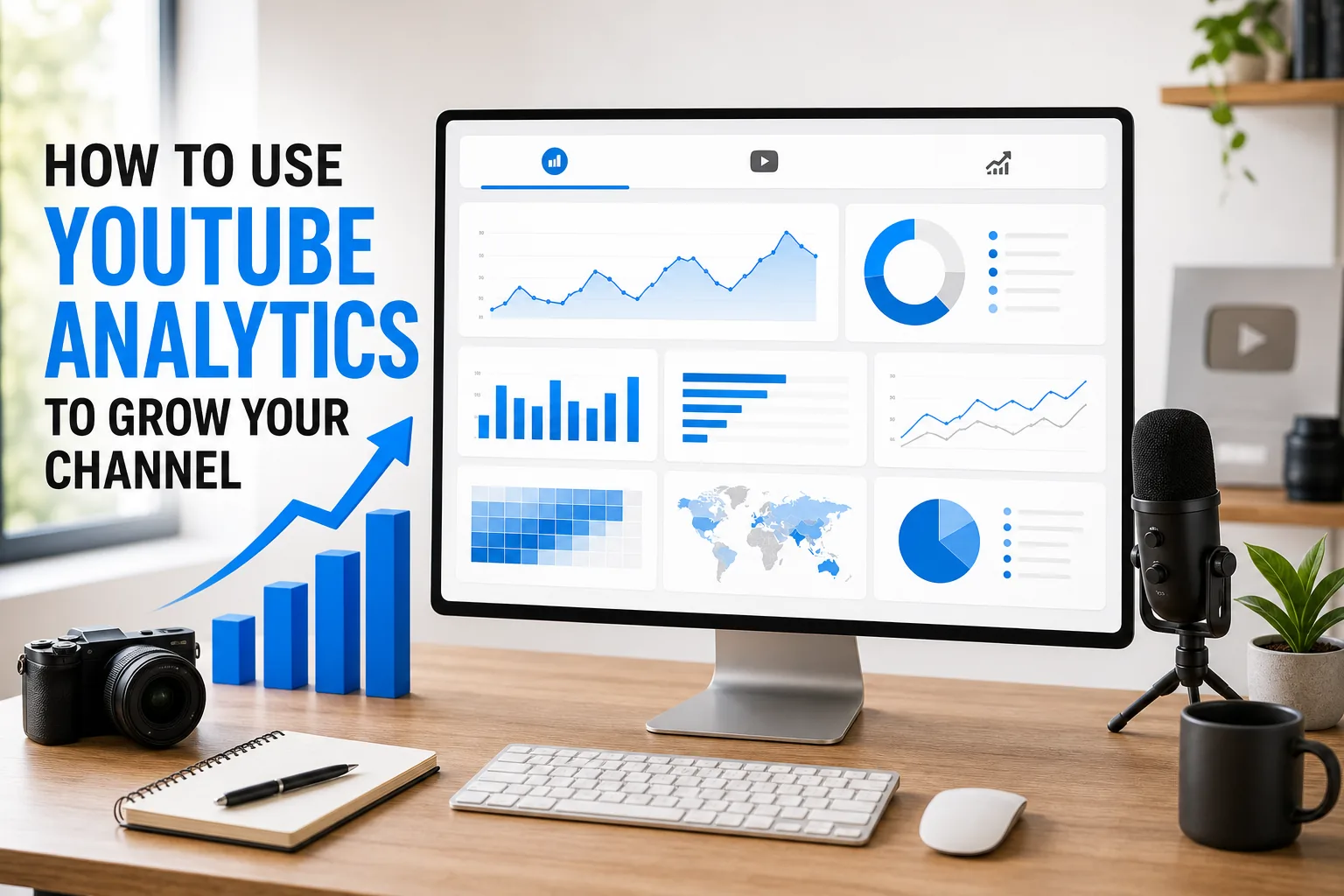 Diagram of YouTube Studio analytics tabs and channel report navigation.
